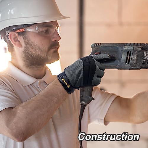 Kaygo Work Gloves For Men, Kg125M Mechanic Utility Work Gloves For All Purpose, Excellent Grip, Heavy Duty, Improved Dexterity, Touch Screen, Large #TOP5