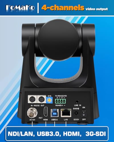 Image of FoMaKo NDI PTZ Camera Bundle, AI Auto-Tracking Gen3, 20X Zoom PoE HDMI, PTZ Controller for Church Worship, KN20A+KC608 BN201