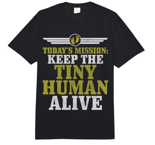 Today's Mission Keep Tiny Human Alive Funny Father's Day Dad Comfort Colors Adult Heavyweight T-Shirt