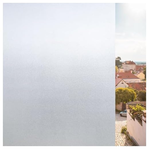 KROMAPOLIS Fensterfolie Blickdicht Selbsthaftend Milchglas Fenster Sichtschutz, Adhesive Milchfolie Innen Milchglasfolie Sonnenschutz Für Bad Küche Zuhause Büro, Frosted Window Film Weiß 44.5 x 200