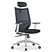 Produktbild GXYAS Büro Computer Drehstuhl, Home Drehstuhl Liege, Leder,Büromöbel mesh bürostuhl, Mitarbeiter treffen bürostuhl, Hause ergonomische hebe mesh Stuhl-White