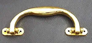Tia Golden Polished Metal Handle for Purse, Bags, Clothes and DIY Works- (Plastic Handle Golden Polished-5.5in, 6)