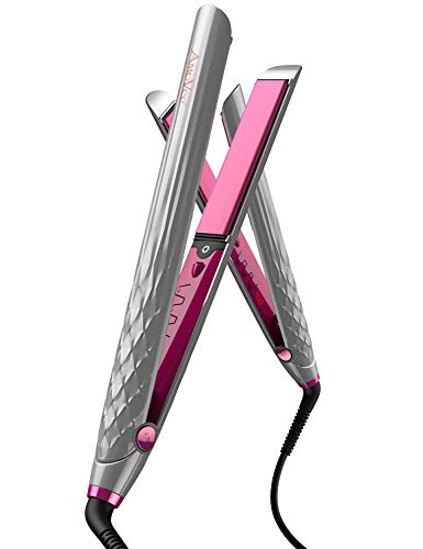 AmoVee Flat Iron 2 in 1 Straightener Curling Iron with Diamond Ceramic Tourmaline
