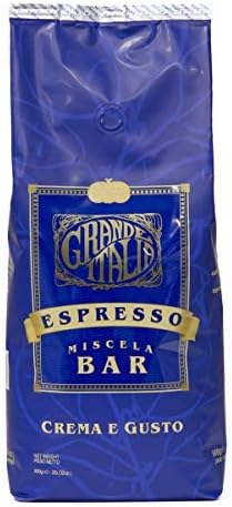 Grande Italia Whole Bean Espresso, Crema e Gusto, Miscela Bar, Small Batch Artisan Roasted 2lbs