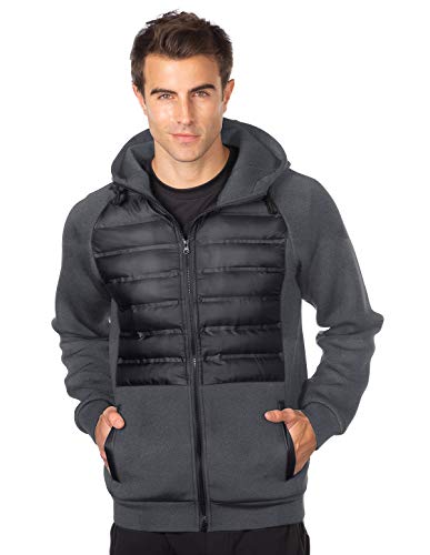 AFC Men's Active Fleece Quilted Puffer Jacket Hooded Soft Shell Coat 2X 3X 4X