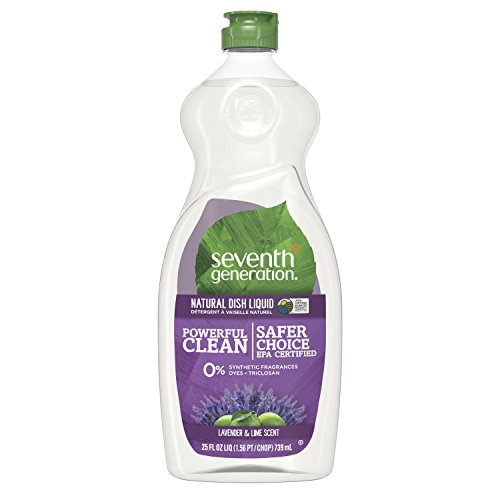 Seventh Generation Dish Liquid Soap, Lavender & Lime Scent, 25 oz, Pack of 6 (Packaging May Vary)