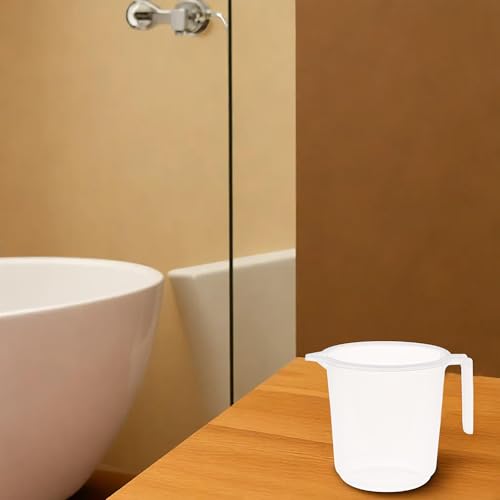 Image of Kuber Industries Pack of 12 Plastic Mug for Bathroom | Bath Mug for Bathing | Water Mug for Bathroom | 1100 ML | Transparent