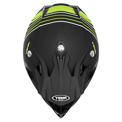 Image of YEMA Adults Dirt Bike Helmets, Ventilated Motocross ATV Dirtbike Offroad BMX MX Helmets, DOT Approved Motorcycle Helmets, YM-915, Black