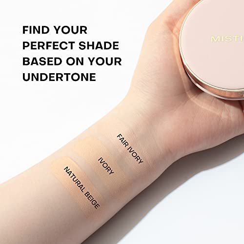 Mistine Cushion Foundation Breathable Medium Coverage With Satin Finish,Long-Lasting, Oil-Moisture Balance Foundation Makeup,Contains 80% Beauty Serum Liquid Foundation Compact For Combination Skin,Refill Included,Fair Ivory #TOP6