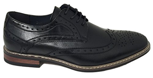 BC2D Men's Oxfords Classic Wing Tip Lace up Leather Lined Casual Brogue Fashion Dress Shoes, Black, Brown2