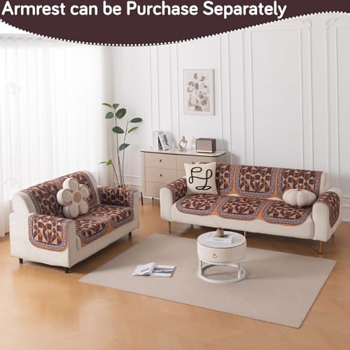 Image of HOKIPO HeavenHue Sofa Cover 5 Seater Panel Set 3+2, Rustic Mosaic