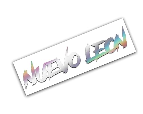 Nuevo Leon Brush Oil Slick Holographic Mexico Flag Estados Emblema Decal for Car Truck SUV Window USA Stickers Mexico MX (15")