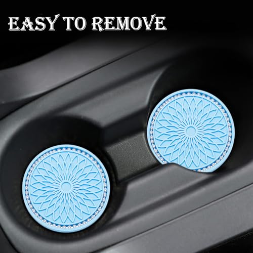 Portavasos para auto de silicón y rhinestone 2 pcs miniatura 6