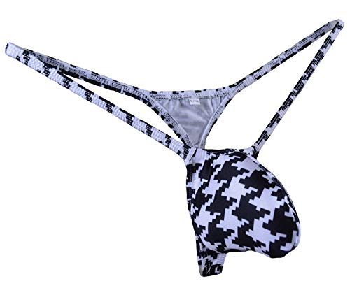 WOSESE Mens String Thong Bulge Pouch Underwear T-Back Bikini WSS85 (L/XL, Pattern 85)