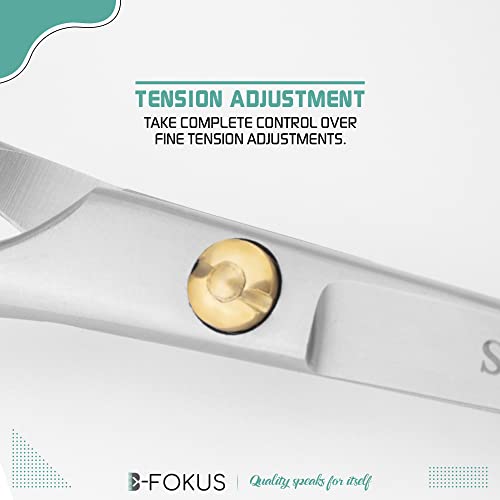 B-Fokus Multi-Use Mustache And Beard Scissors, 5-Inch German Steel Grooming Scissors For Beard And Mustache Care, Beard Scissors For Men Come With A Gorgeous Zipper Case And Comb Set (Silver) #TOP5