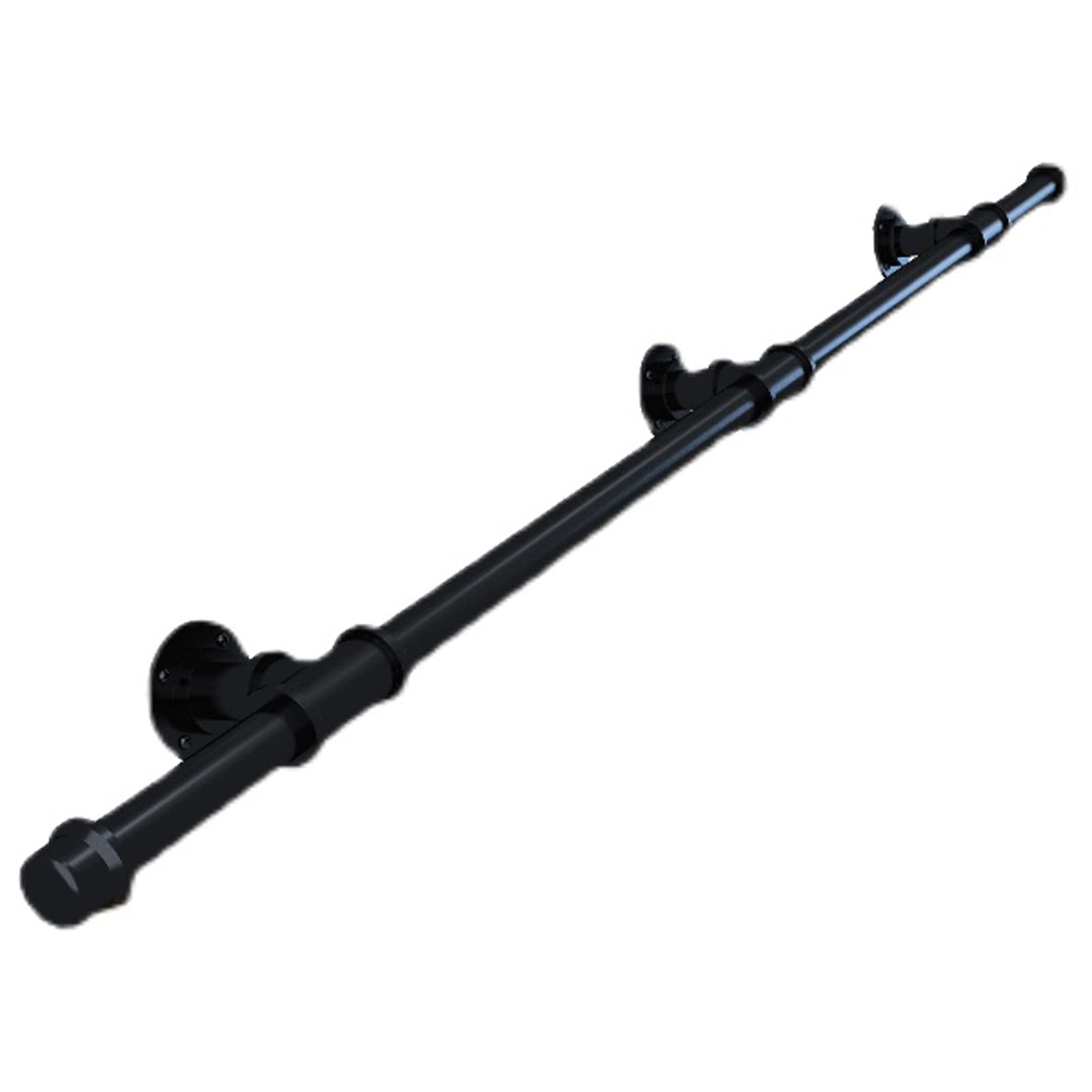 Meiiron Stair Handrail, Segmented Installation, 1FT-20FT Black,Galvanized Industrial Iron Hand Rail for Indoor Stairs Wall Mount Staircase Handrail, Safety Handle (Size : 90cm(2.9ft))