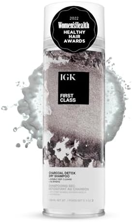 IGK First Class Charcoal Detox Dry Shampoo for Oily Hair + Scalp, 6.3 Oz
