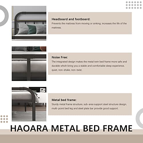 Haoara Heavy Duty California King Bed Frame With Headboard Footboard/Quiet And Anti-Slip/Metal Platform Bed Frame No Box Spring Needed/Sturdy Steel Support/Easy Assembly #TOP3