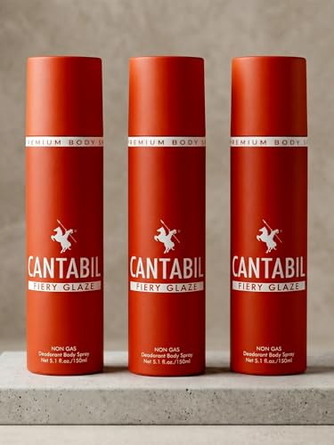 Image of Cantabil Fiery Glaze Unisex No Gas Deodorant Body Spray | Pack Of 3 X 150ml With Citrus, Rose, Sandalwood | Perfume Deo For Men & Women | Rakhi Gift for Brother