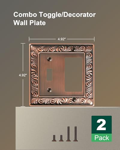 Placas de interruptor de luz decorativa metálicas con patrón cachemira y cubiertas de enchufe 3