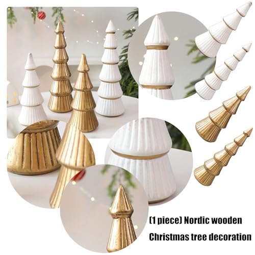 Árbol de Navidad con fácil montaje de madera para adornar espacios pequeños 7