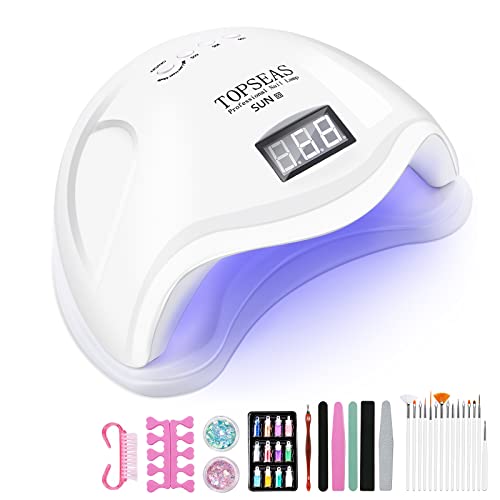 TWBEST Lampe UV Sèche Ongles,Lampe UV Ongles Gel,avec 3 Réglages de Minuterie,Séchage Rapide tous Gel et Vernis semi permanent,Maison et Salon