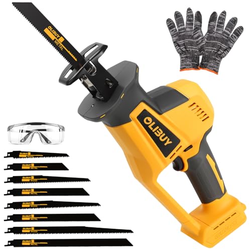 Reciprocating Saw for Dw 20V Battery Cordless Reciprocating Saws with 8 Blades 0-3000SPM Variable Speed Cordless Sawzall for Wood/Metal/PVC Cutting(Battery Not Included)