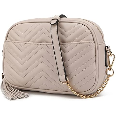 lola mae Quilted Crossbody Bag Medium Lightweight Shoulder Purse Top Zipper Tassel Accent Cover