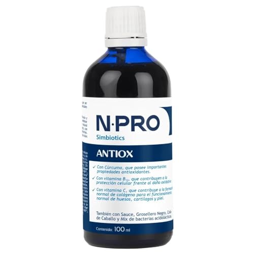 NPro SALUD INTESTINAL Antiox 100ml – Suplemento Natural Fermentado con Cúrcuma, Grosellero Negro, Sauce y Probióticos – Apoyo Inflamación y Estrés Oxidativo