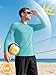 KEFITEVD Men's UPF 50+ Sun Protection UV SPF Shirts Long Sleeve Lightweight Quick Dry Swim T-Shirts Rash Guard for Beach Gym Travel Aqua Blue