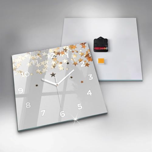 Horloge carrée sans tic-tac Wallfluent 30 cm de qualité - 5
