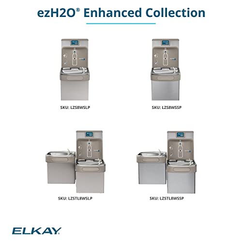Elkay Lzstl8Wslp Enhanced Ezh2O Bottle Filling Station, & Versatile Bi-Level Ada Cooler, Filtered Refrigerated, Light Gray Granite #TOP7