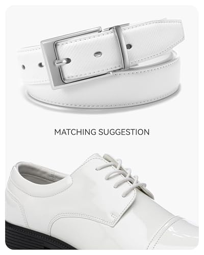 Image of CHAOREN Reversible Belt Men 1 Piece - 1.25 inch Leather Dress Belt - Trim to Fit for Elegant Style