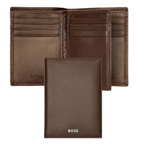 Portefeuille triple Hugo Boss Classic Smooth café 16.2 : accessoire homme classique