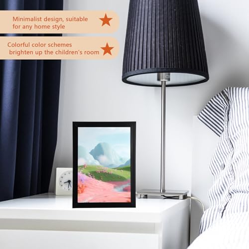 Marjoramy 2er Set Bilderrahmen 21X14.8cm - Schwarze Holzrahmen mit Passepartout & Acrylglas - Stabile MDF-Rahmen für Fotos, Poster, Dokumente & Zertifikate - Wandbilderrahmen mit Halterung (A5)