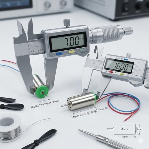 Image of 7x16 Coreless DC Drone Motor with Propeller Set - High Speed 3.7V Micro Motor for Mini Quadcopter, DIY RC Drone Replacement Kit (4 Motors + 4 Propellers)