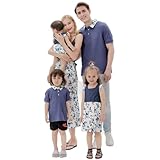 Modestil: Passende Kleider für die Familie. Kleid mit Blumendruck im lässigen Stil, sexy V Ausschnitt, Empire-Taille, kausaler Stil, leicht und bequem perfect for mommy Mädchen and babies.Jungen, Herren solid t-shirt top,Men's T-shirts have excellent breathable fabric ideal for summer weather.