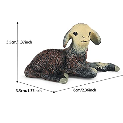 HUSHUI Simulation Ziege Modell, 4Pcs / Set Simulation Schaf Dekoration Modell Set Bauernhof Tier Modell Dekoration Zubehör Handwerk Ornamente Spielzeug – Bild 3