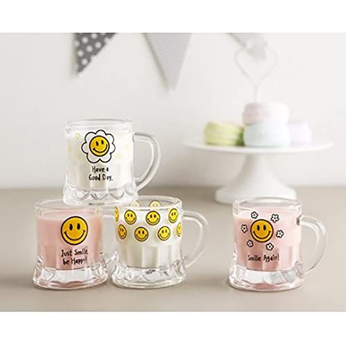 Set de 4 vasos de soju con diseño sonriente miniatura 5