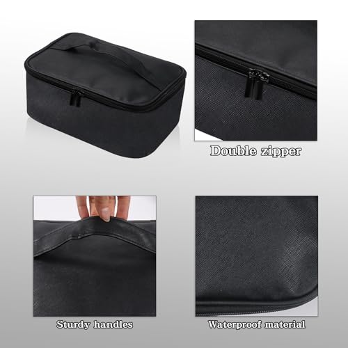 Klmnop Wig Storage Box, Portable Wig Travel Case, Foldable Square Wig Bag, Wig Storage with Handle for Wig Storage and Travelling(Black)3