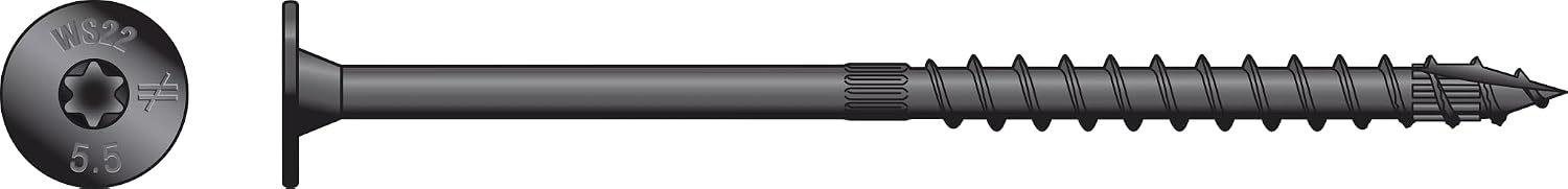 Simpson Strong-Tie SDWS22512DBBRC12 Outdoor Accents Structural Wood Screw .220 in. x 5-1/2 in. DB Coating, Black (12-Qty) (Pack of 10)