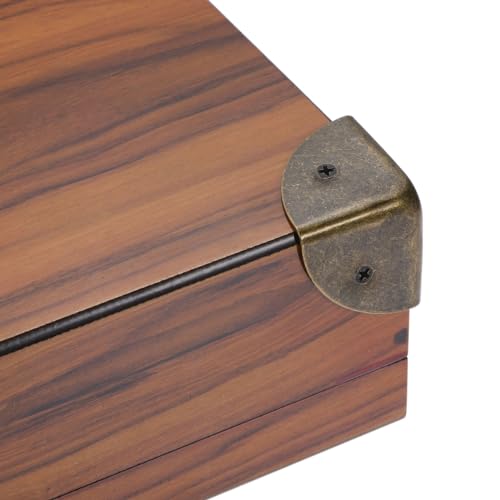 Image of uxcell 40x40x40mm Metal Box Corner Protectors Edge Guard Bronze Tone 16pcs for Table Corners and Desk Corners