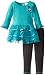 Youngland Girls' Sparkle Brushed Sweater Knit and Mesh Tiered Dress Set