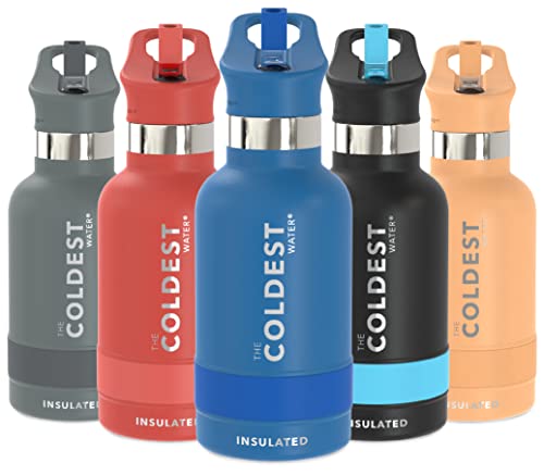 Coldest Water Bottle with Standard Mouth Straw Lid Metal Thermos Vacuum Insulated Stainless Steel l Reusable Leak Proof Cupholder Flask (12 oz, Sailor Blue)