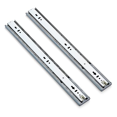 Image of Ravinte 1 Pairs 2 Pack Full Extension Ball Bearing Mount Drawer Slides Soft Close 16 Inch Drawer Slides Silver Rails Track