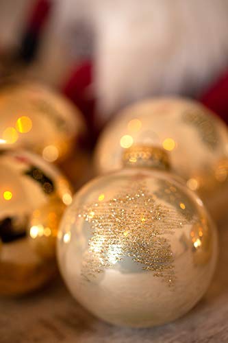  Heitmann Deco Krebs & Sohn Set di 12 Palline di Natale in Vetro - Albero di Natale Deco Appeso - Palle di Natale 8 cm - Oro Avorio