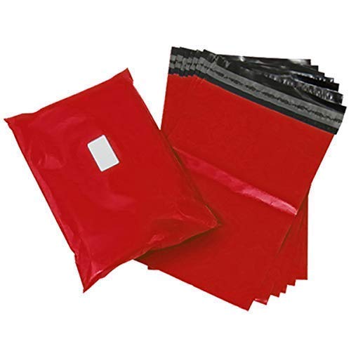 Red Strong Tough Mailing Bags - Sticky Self Seal Flap - Poly Plastic Polythene for Postal Postage Packaging Courier Mail Pouch Sacks - Premium Quality (250, 17X24" (425x600mm)) — image 1