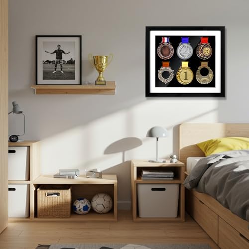 Image of Silipull 6 Medals Display Case 13 x 11.81 Inch Medal Shadow Box Frame Large 3D Wall Mounted Acrylic Display Case with 98% UV Protection for War Military Marathon Triathlon Runners All Sports Medals
