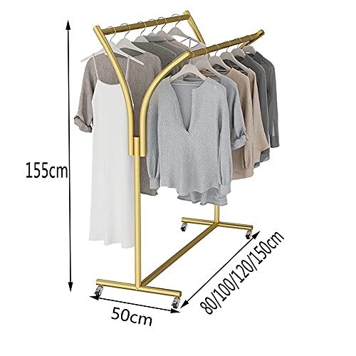 Penderie à vêtements robuste dorée de 150cm au style industriel chic