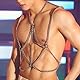 BDSMJOY Sexy Unterwäsche für Mann,Herren Punk Body Brust MetallKette Harness Männer Leder Geschirr Körpergeschirr,Gothic Kleid Gay Unterwäsche Herren Cosplay Party Kostüme,Sissy Dessous Männer